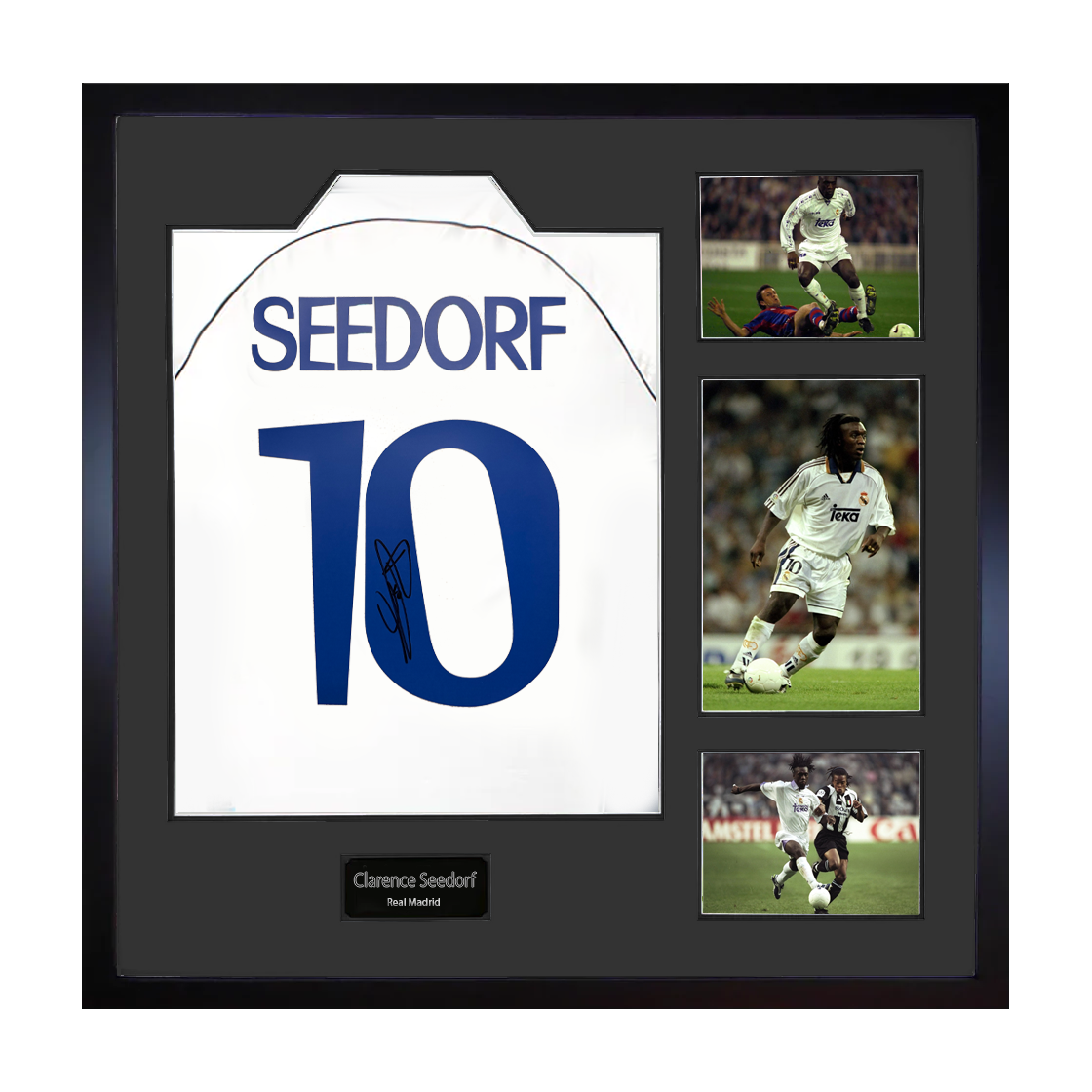 Clarence Seedorf Signed Real Madrid Shirt Elite Frame
