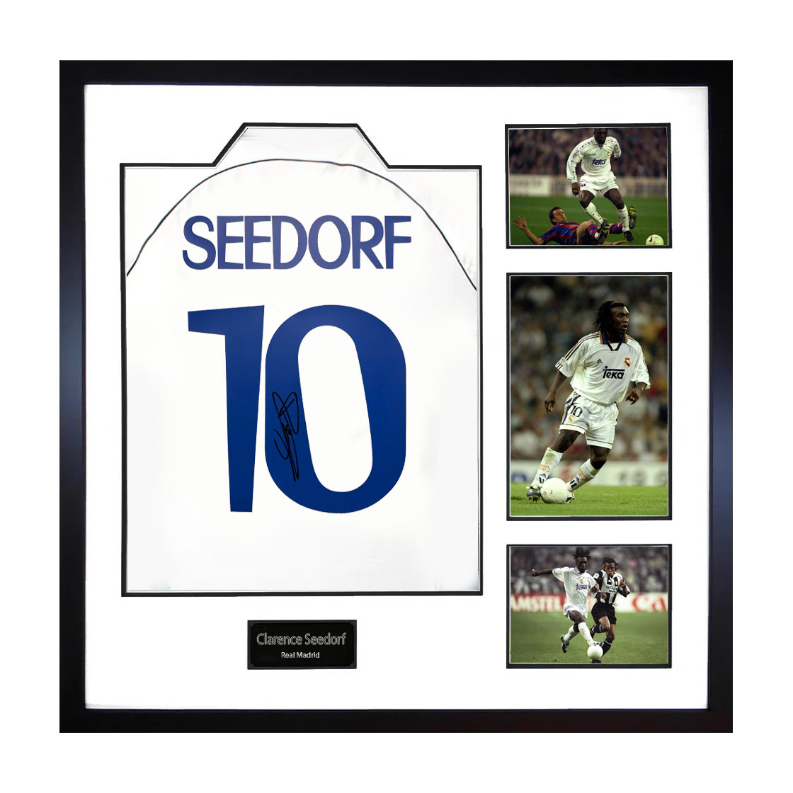 Clarence Seedorf Signed Real Madrid Shirt Elite Frame