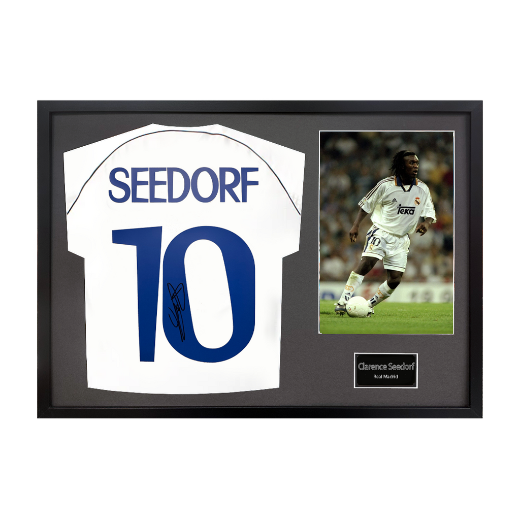 Clarence Seedorf Signed Real Madrid Shirt Classic Frame