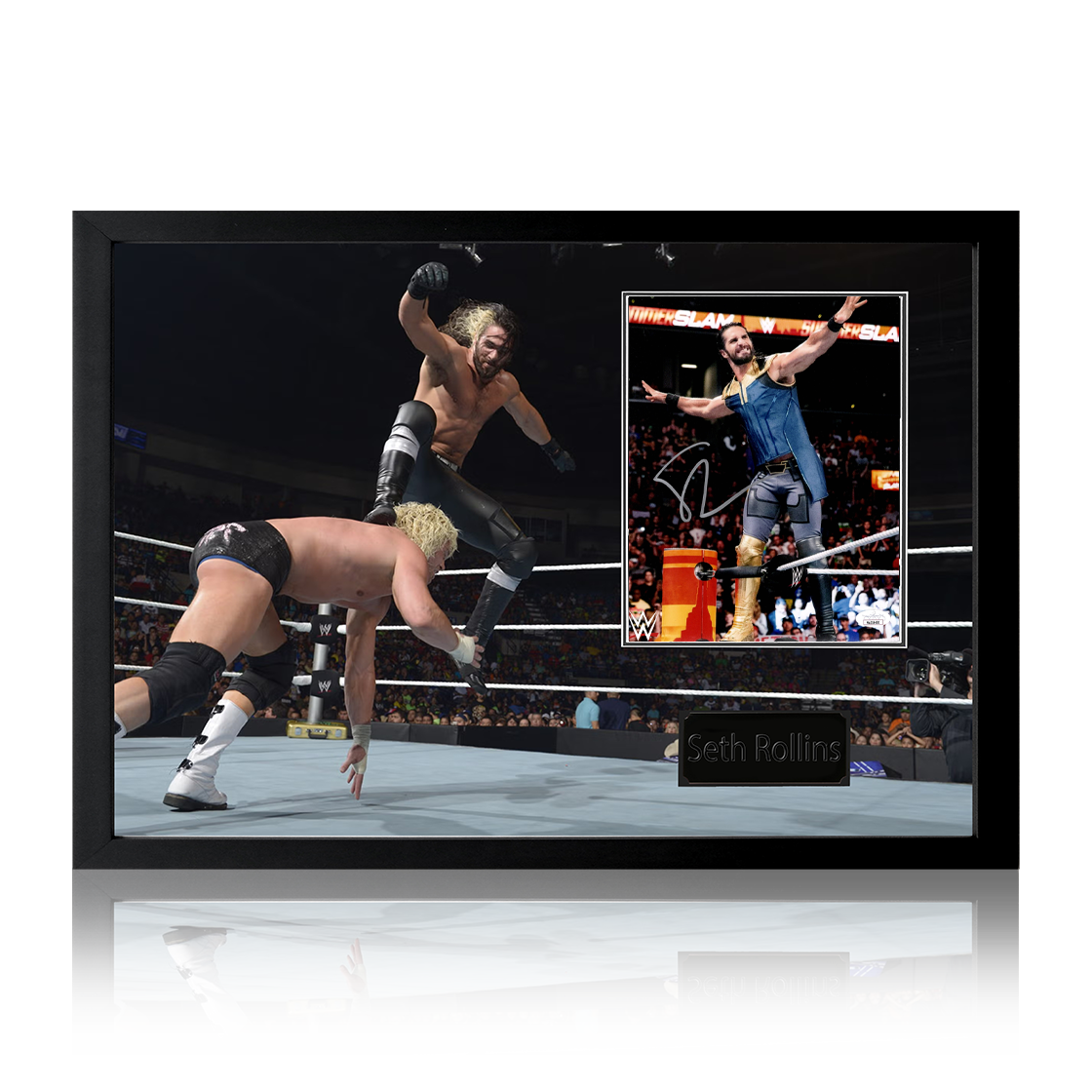 Seth Rollins Signed Image Iconic Frame (JSA)