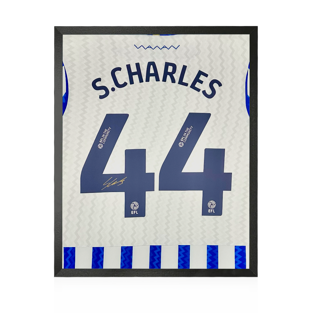 Shea Charles Signed Sheffield Wednesday 24/25 Shirt Compact Frame