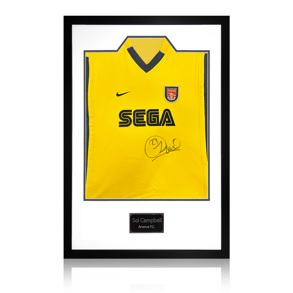 Sol Campbell Signed Arsenal 1999/01 Away Shirt Premium Frame