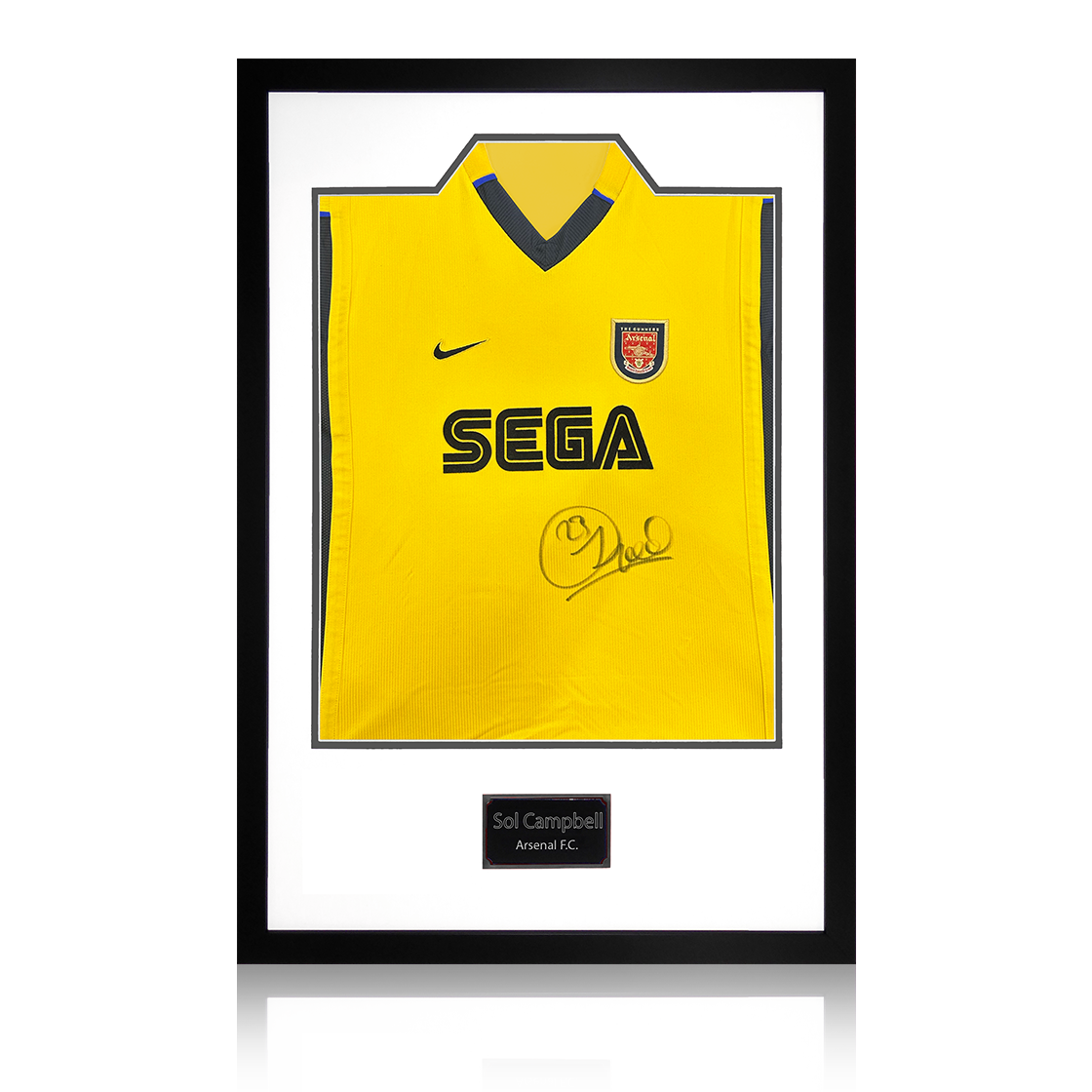 Sol Campbell Signed Arsenal 1999/01 Away Shirt Premium Frame