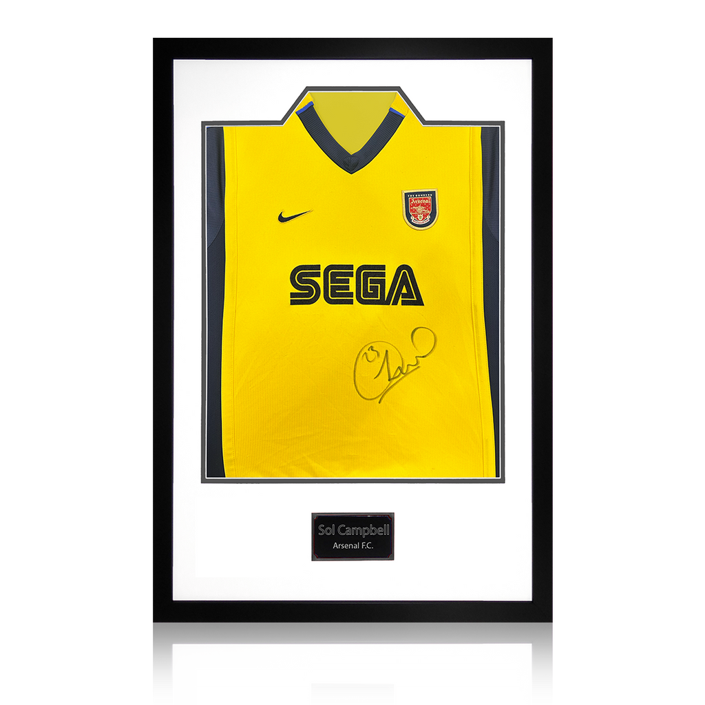 Sol Campbell Signed Arsenal 1999/01 Away Shirt Premium Frame