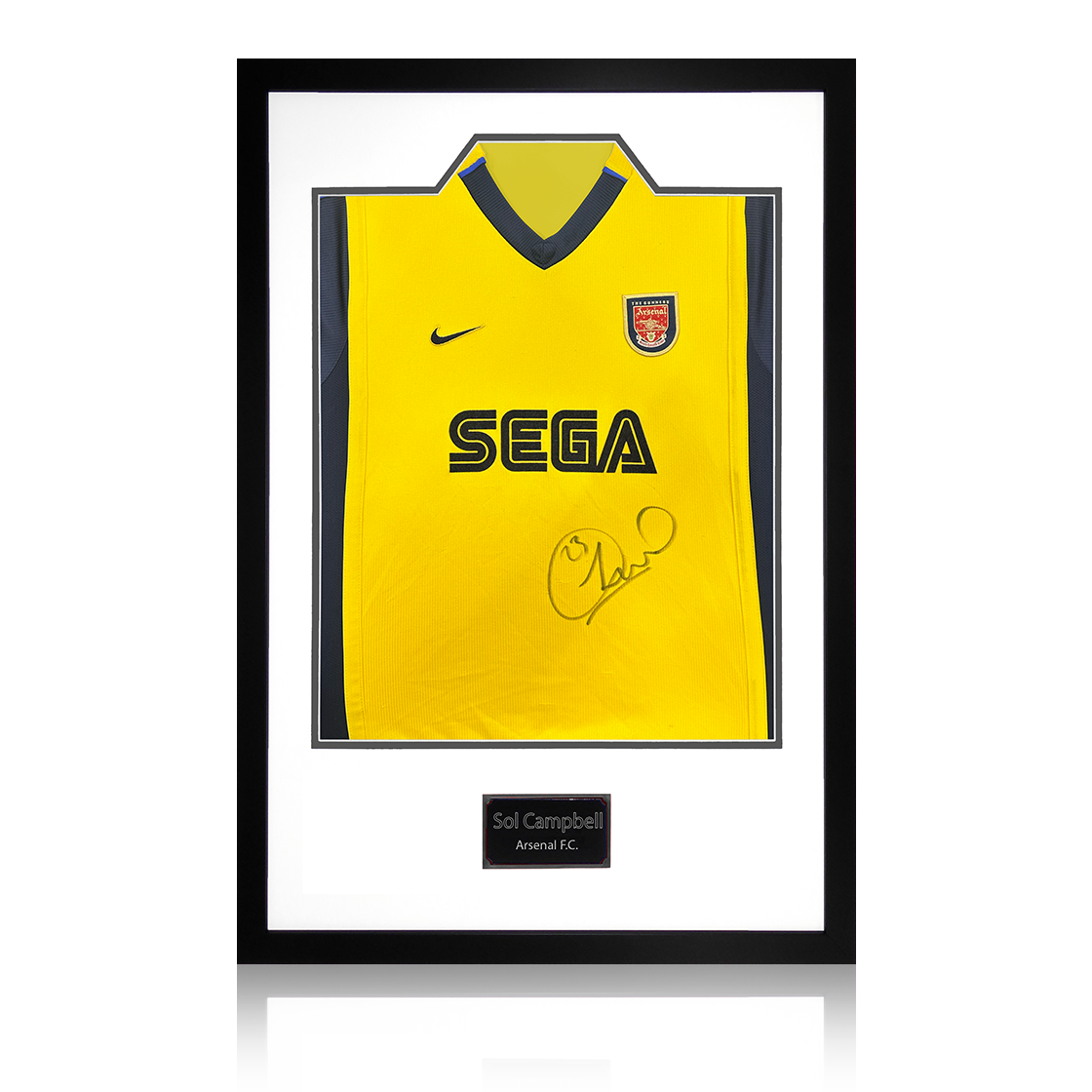 Sol Campbell Signed Arsenal 1999/01 Away Shirt Premium Frame