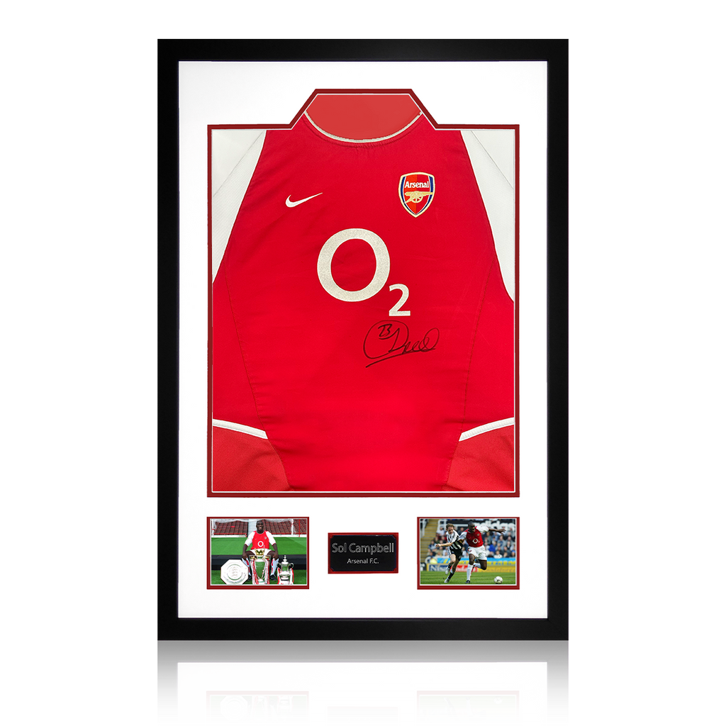 Sol Campbell Signed Arsenal 2002/04 Home Shirt Premium Frame