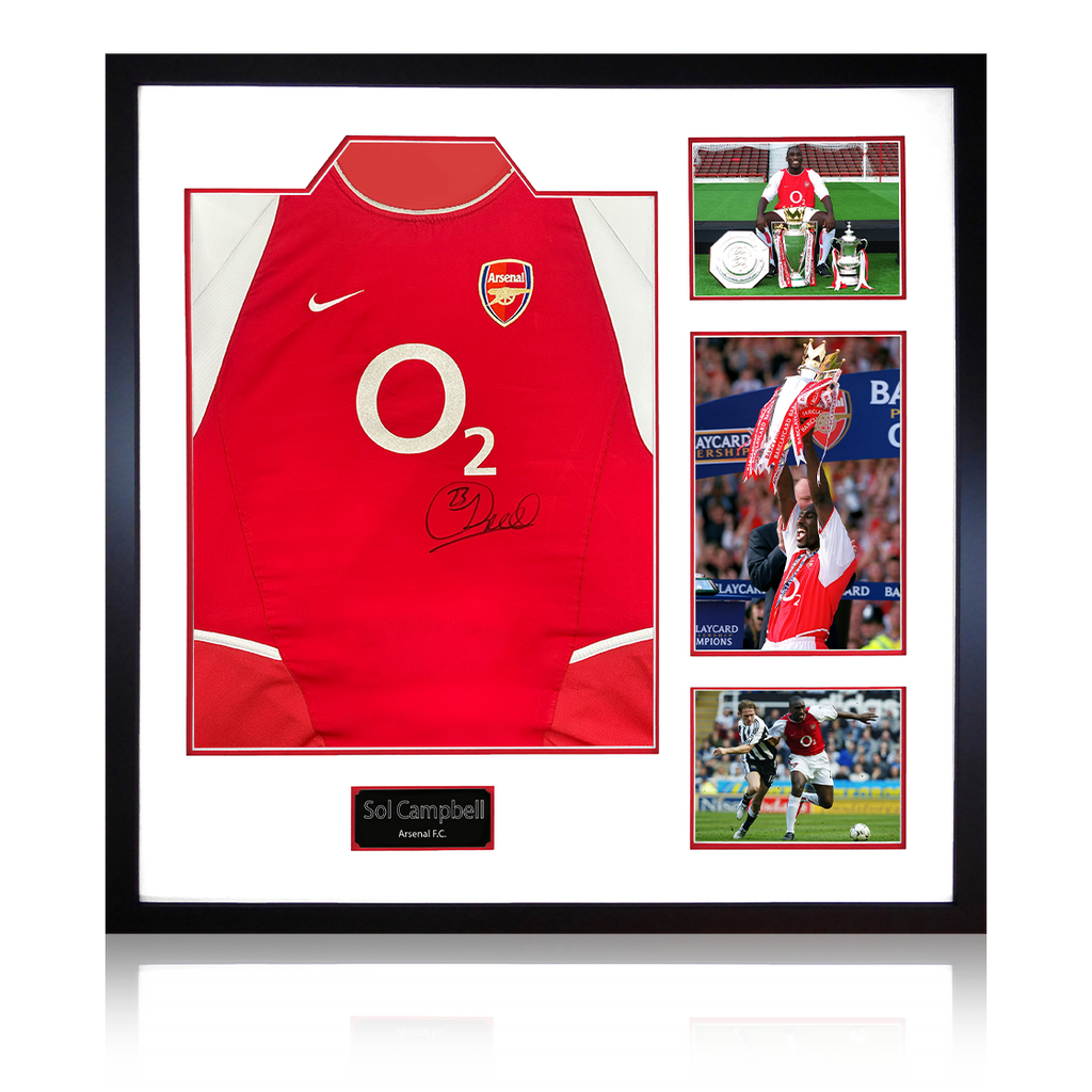 Sol Campbell Signed Arsenal 2002/04 Home Shirt Elite Frame