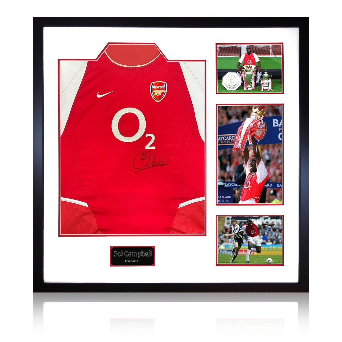 Sol Campbell Signed Arsenal 2002/04 Home Shirt Elite Frame