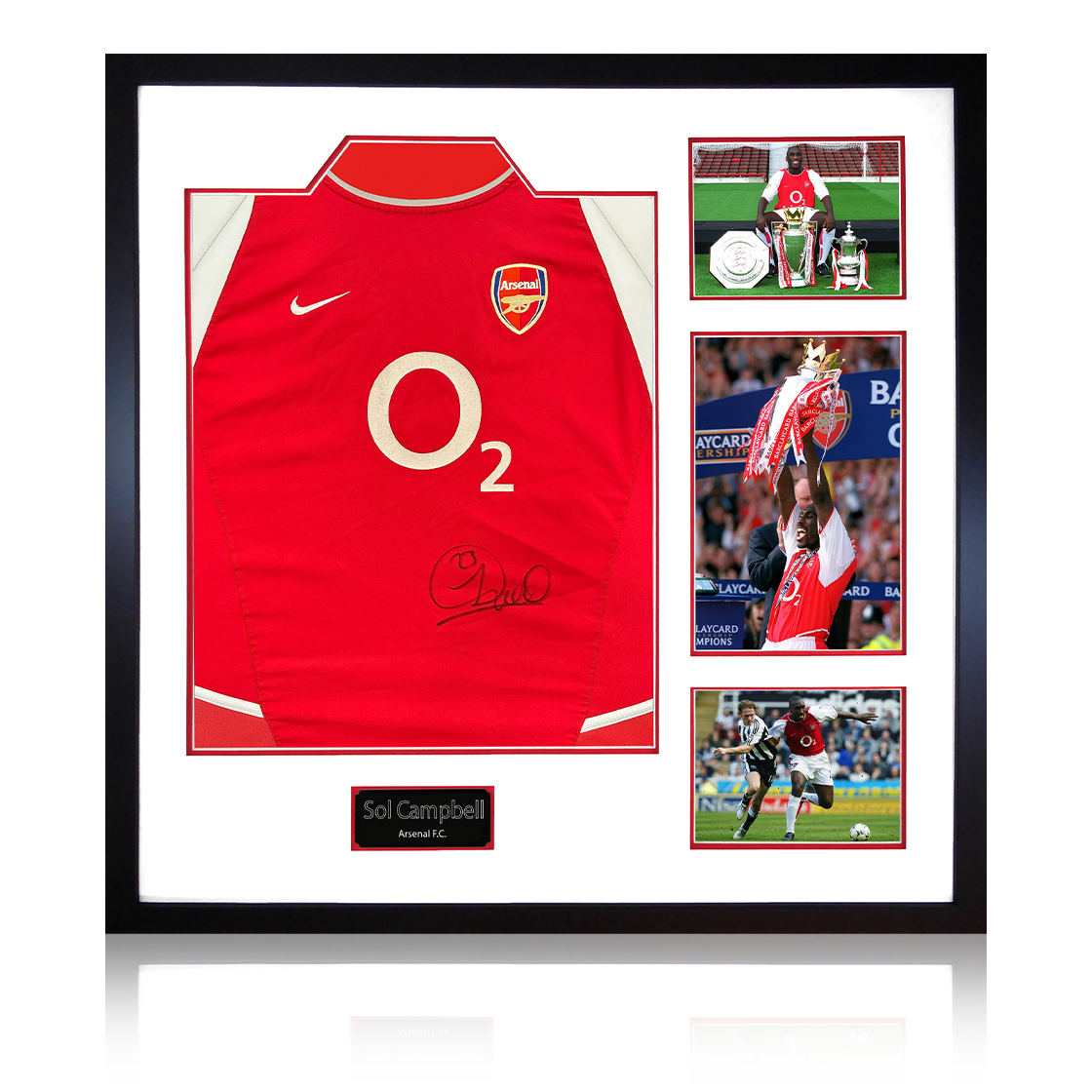 Sol Campbell Signed Arsenal 2002/04 Home Shirt Elite Frame