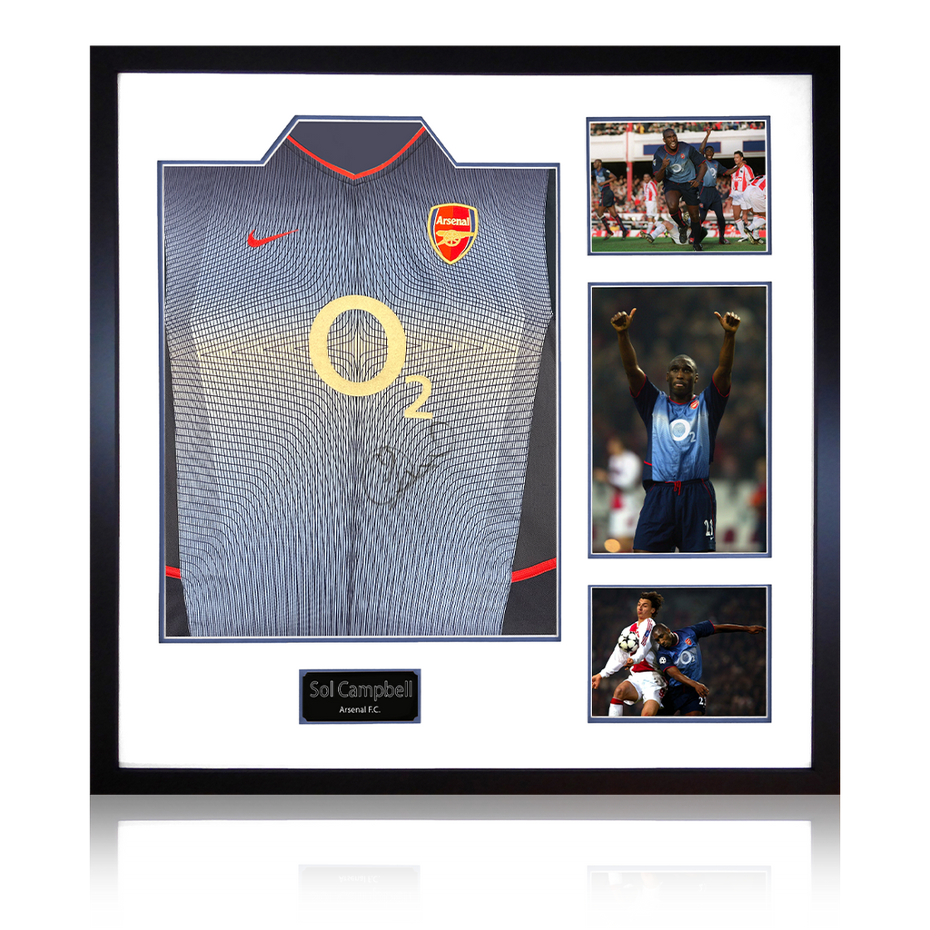 Sol Campbell Signed Arsenal 2002/04 Away Shirt Elite Frame