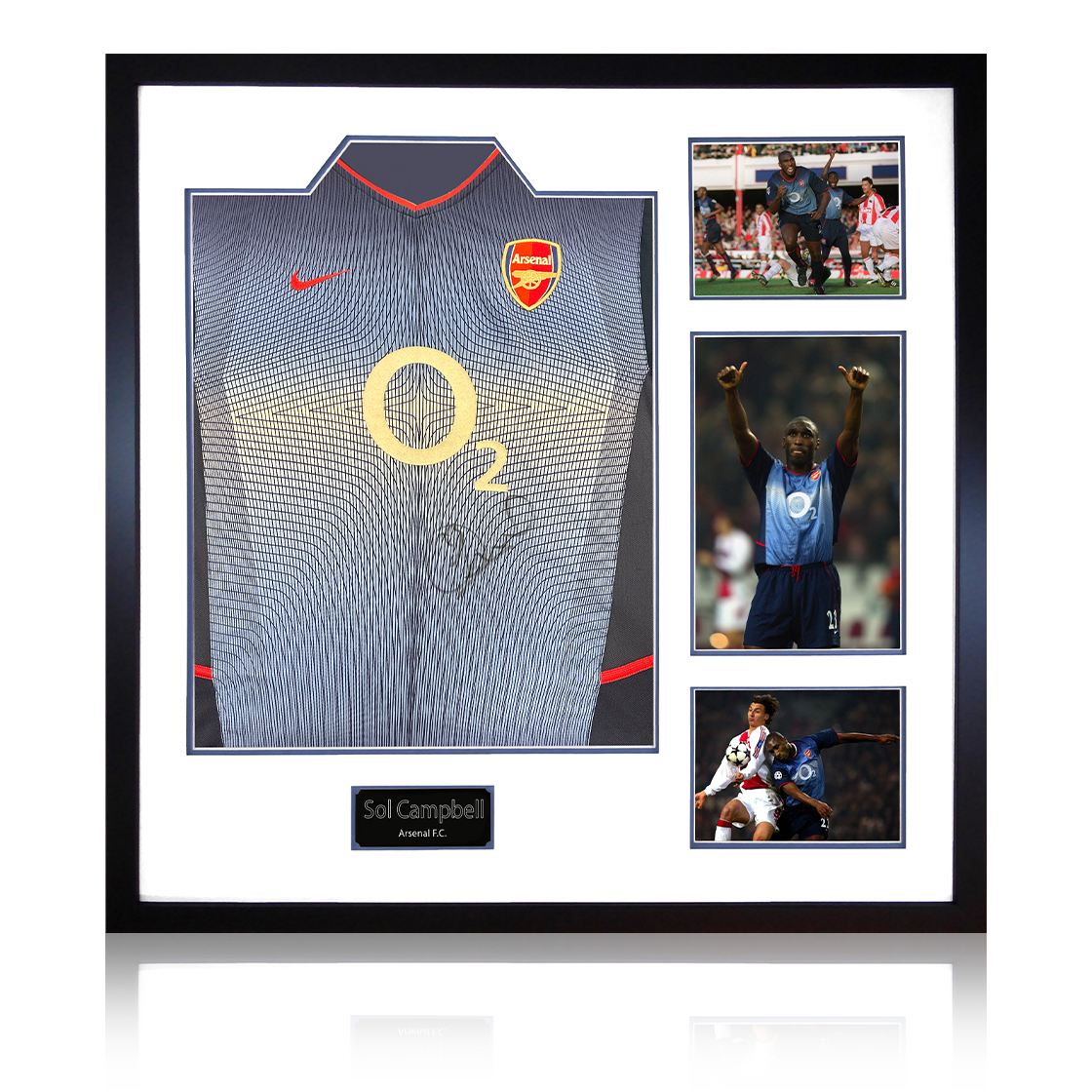 Sol Campbell Signed Arsenal 2002/04 Away Shirt Elite Frame