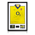 Sol Campbell Signed Arsenal 2003/05 Away Shirt Premium Frame