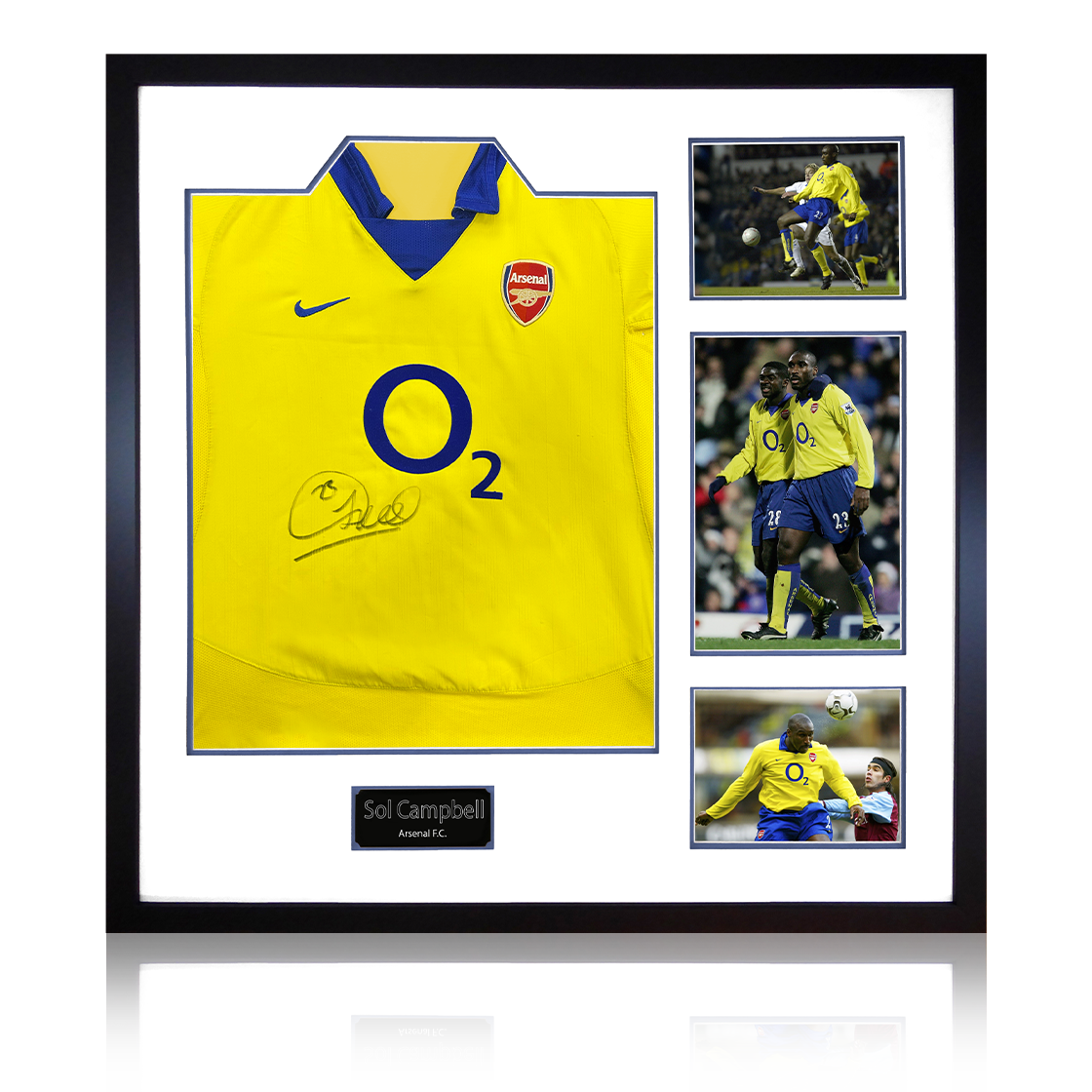 Sol Campbell Signed Arsenal 2003/05 Away Shirt Elite Frame