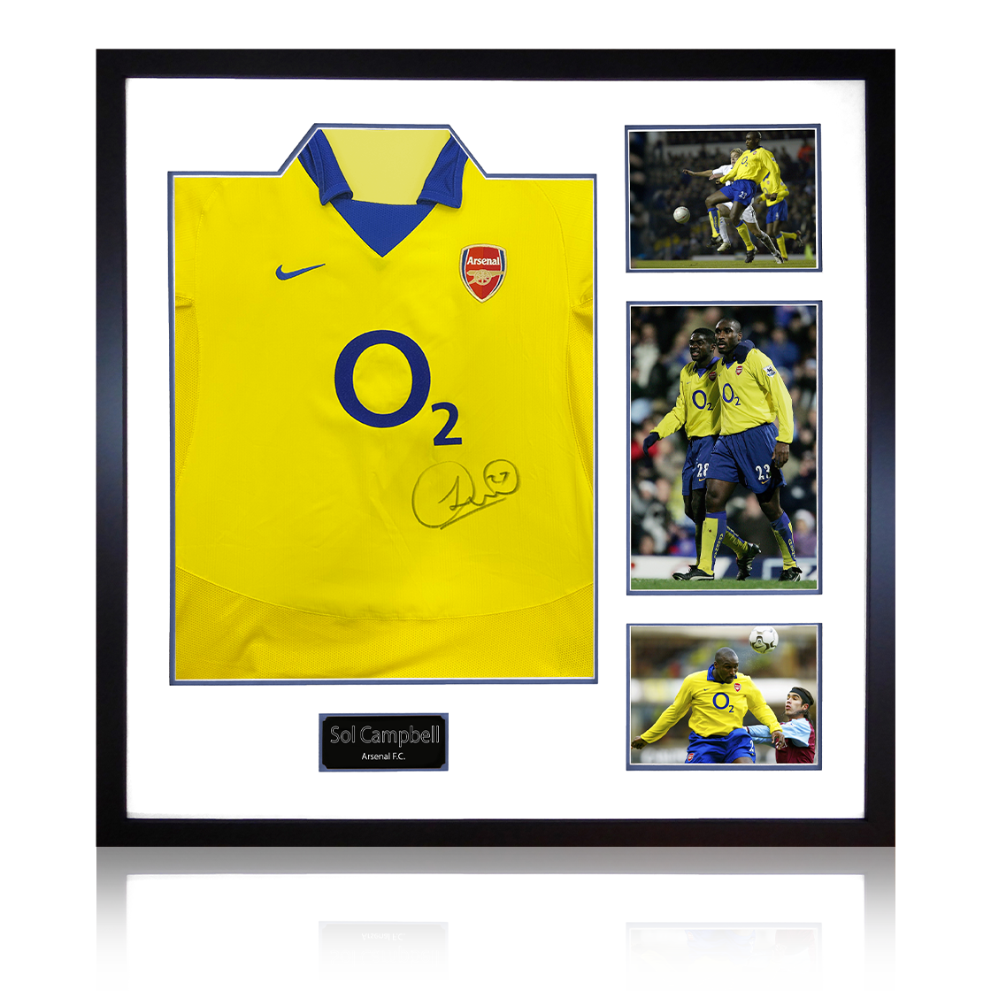 Sol Campbell Signed Arsenal 2003/05 Away Shirt Elite Frame