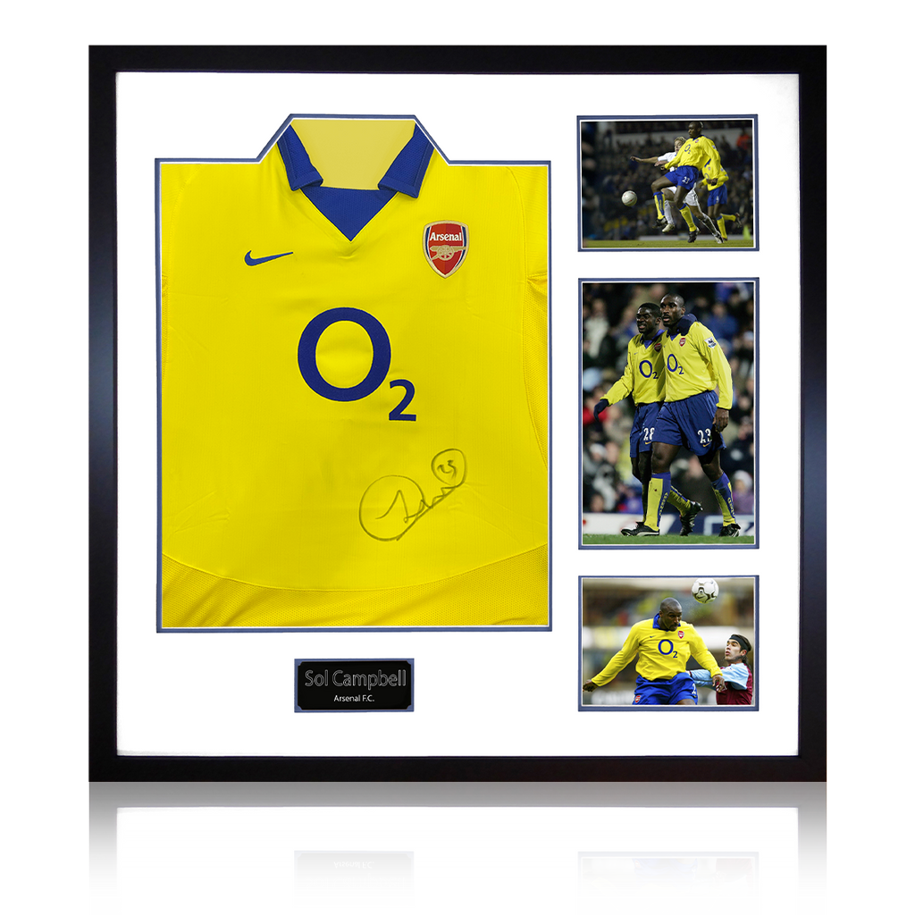 Sol Campbell Signed Arsenal 2003/05 Away Shirt Elite Frame