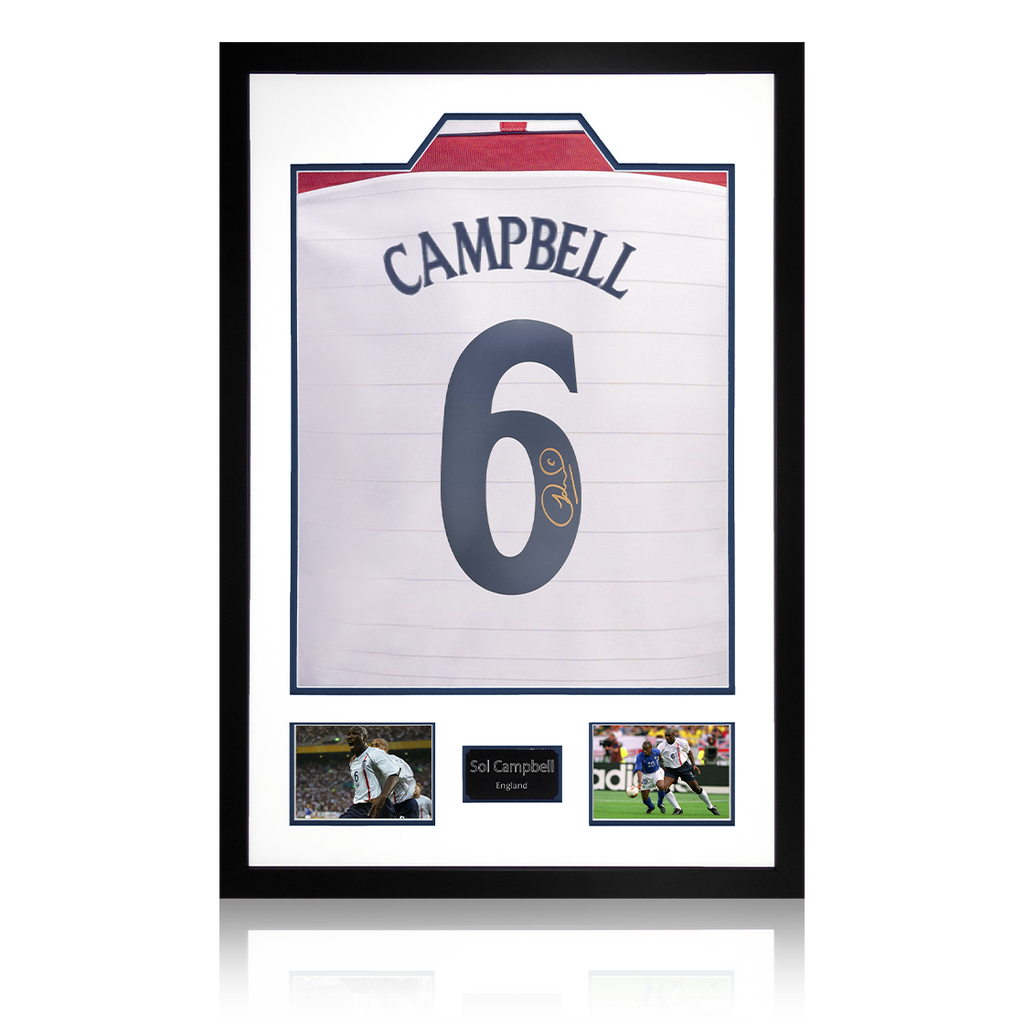 Sol Campbell Signed England Shirt Premium Frame