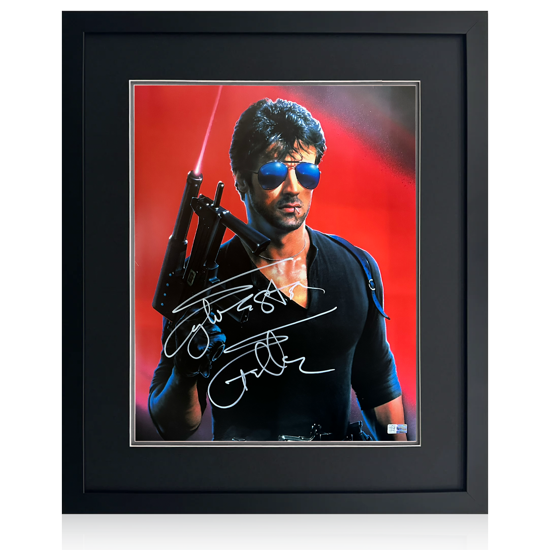Sylvester Stallone Signed Cobra Deluxe Mount Frame (Online Authentics)