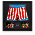 Sylvester Stallone & Dolph Lundgren Signed Rocky 4 Shorts Elite Frame (Online Authentics)