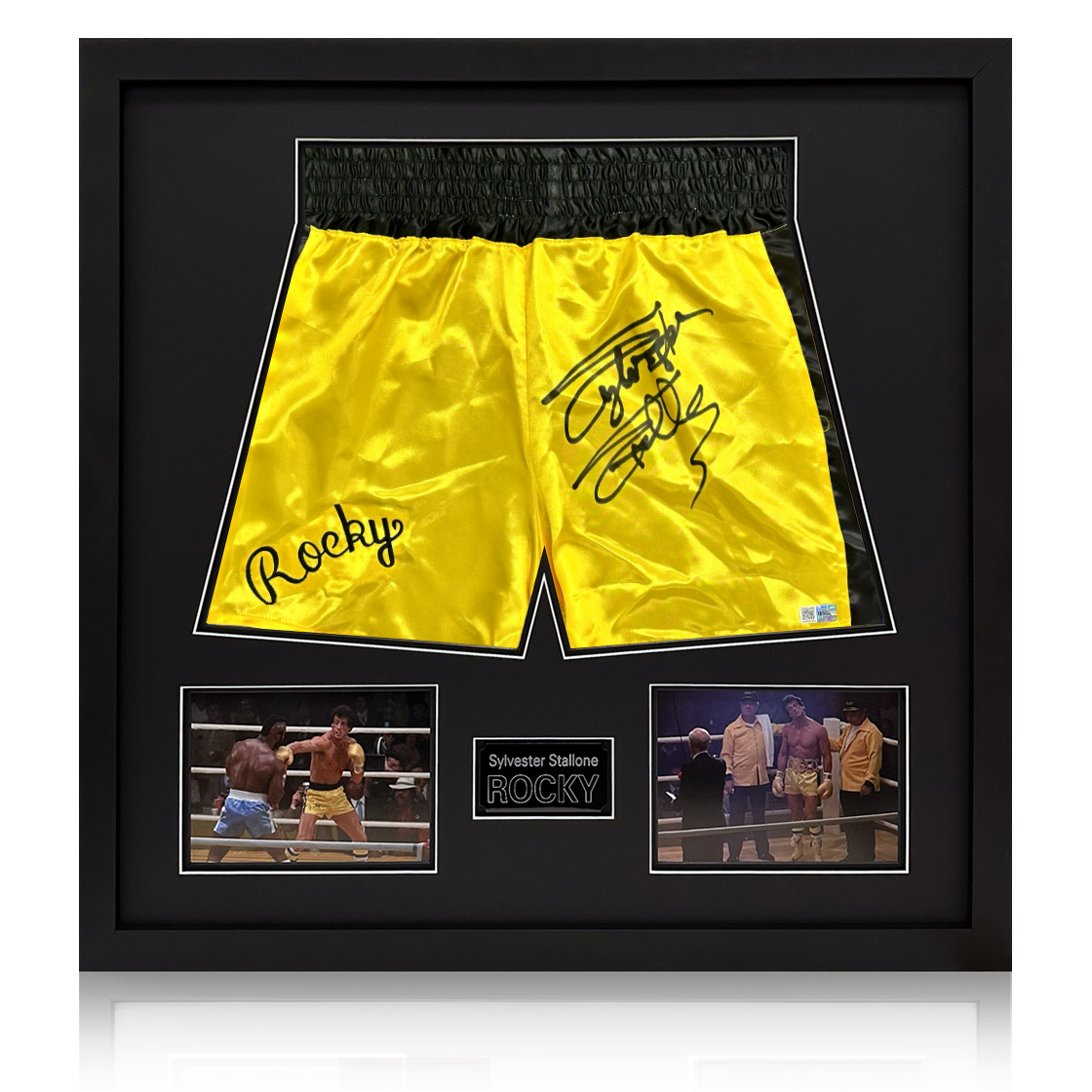 Sylvester Stallone Signed Rocky 3 Shorts Elite Frame (Beckett)