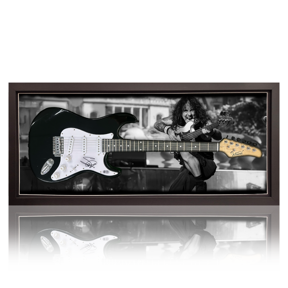 Steve Harris Signed Iron Maiden Guitar Frame (ACG Cert)