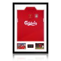 Steven Gerrard Signed 2005 Liverpool Shirt Premium Frame