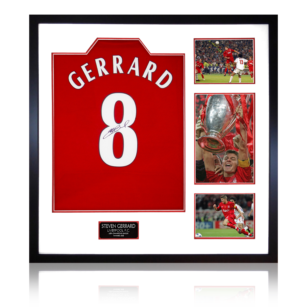 Steven Gerrard Signed Back 05 Shirt Elite Frame