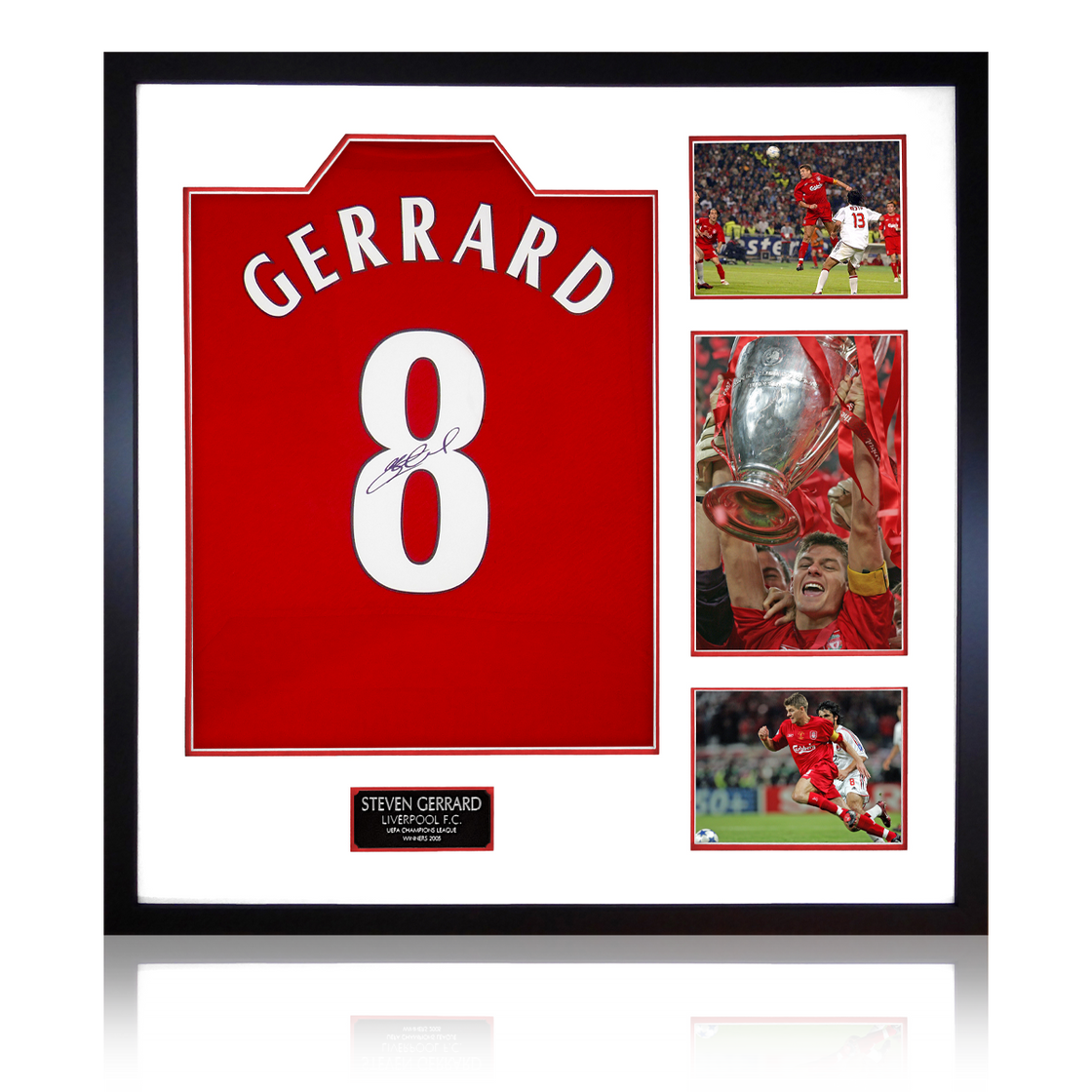 Steven Gerrard Signed Back 05 Shirt Elite Frame