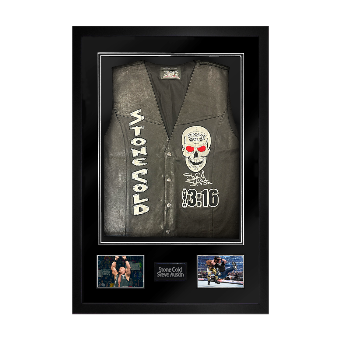 Stone Cold Steve Austin Signed Vest Premium Frame (Beckett)