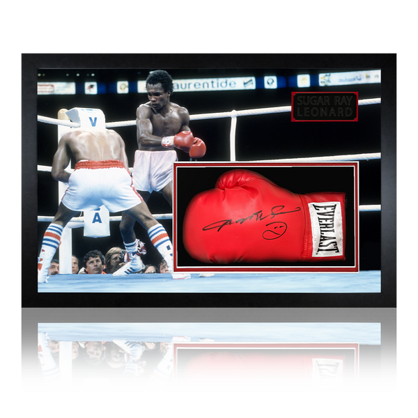 Sugar Ray Leonard Signed Glove Iconic Frame The Fan Cave Memorabilia