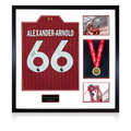 Trent Alexander-Arnold Signed Liverpool Shirt Elite Frame (AFTAL Authentication) w/ League Replica Medal