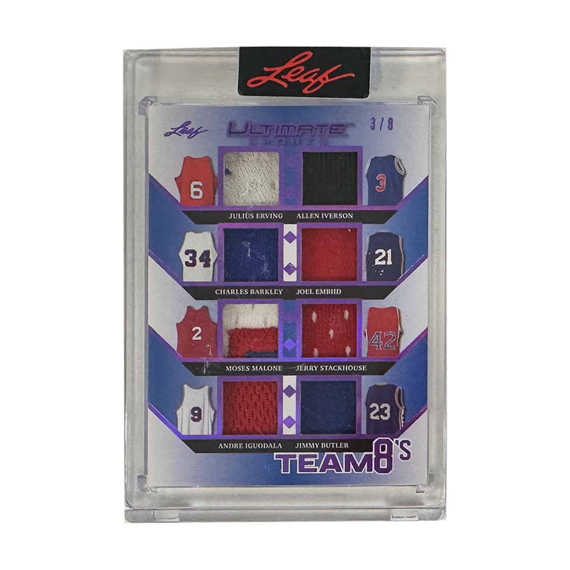 Leaf Team 8's Julius Erving, Allen Iverson, Charles Barkley, Joel Embiid, Moses Malone, Jerry Stackhouse, Andre Iguodala & Jimmy Butler 3/8