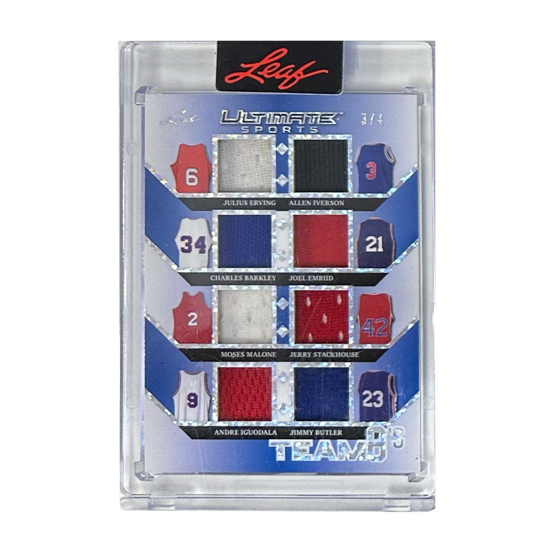 Leaf Team8s Julius Erving, Allen Iverson, Charles Barkley, Joel Embiid, Moses Malone, Jerry Stackhouse, Andre Iguodala & Jimmy Butler 3/4