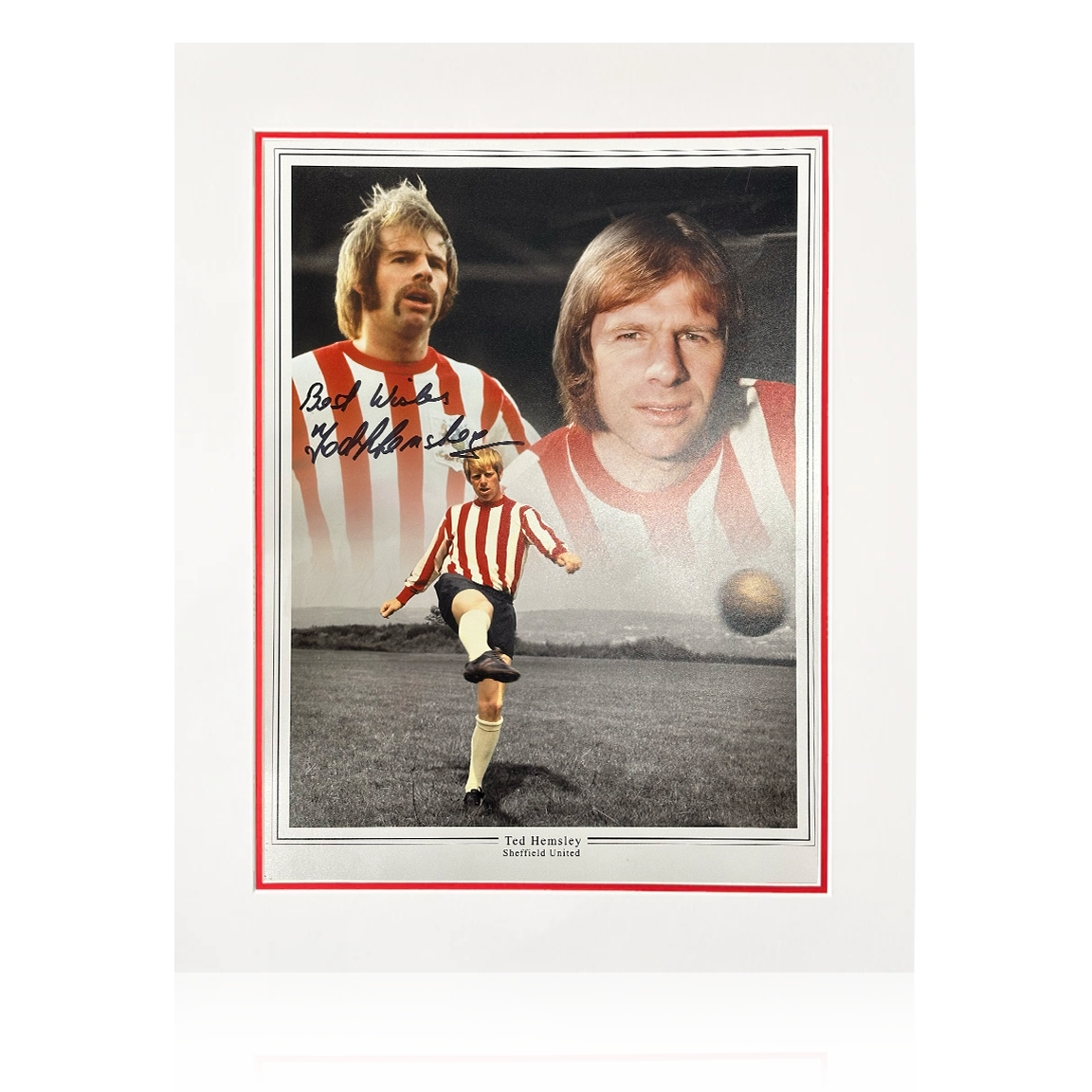 Ted Hemsley Signed Sheffield United Mount