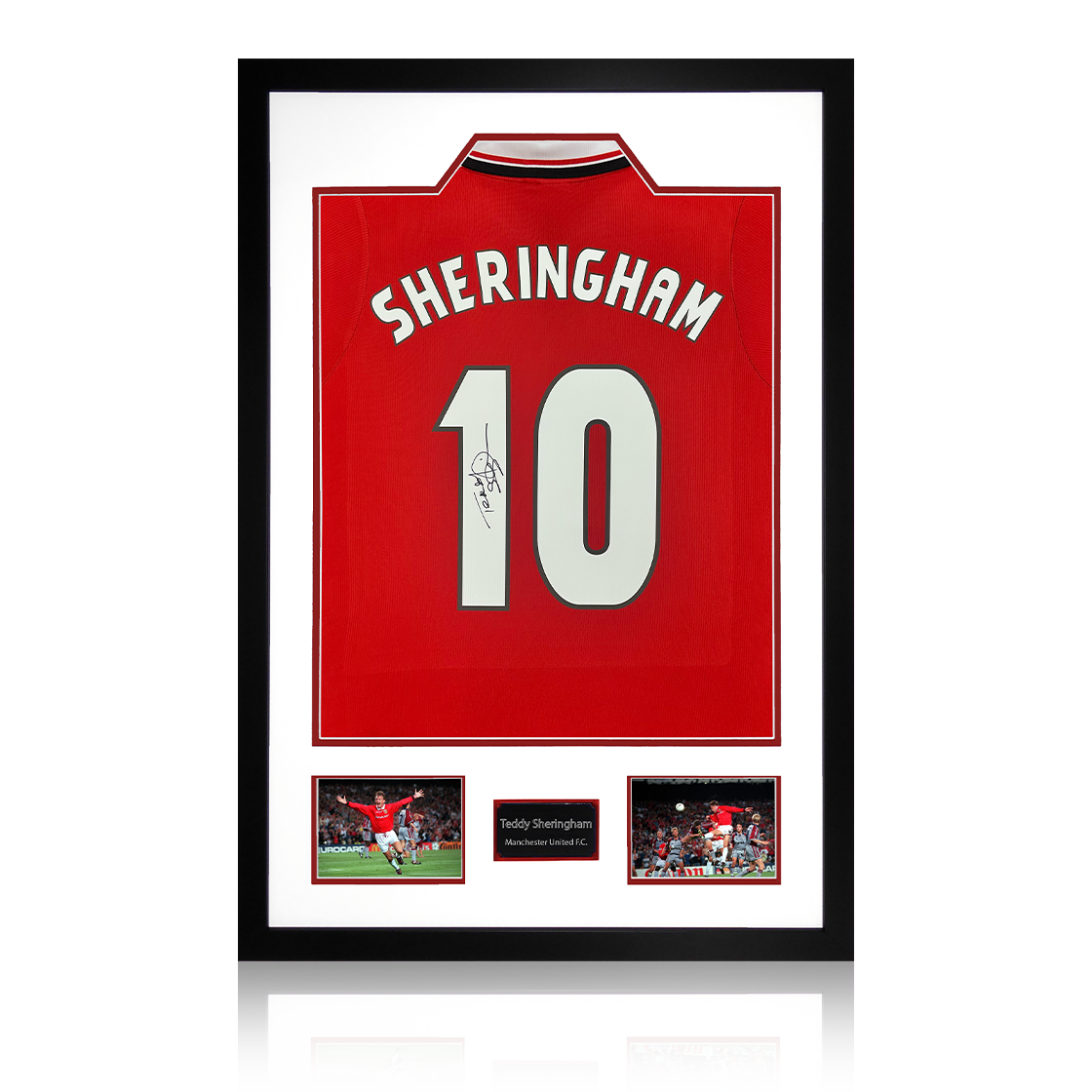 Teddy Sheringham Signed Manchester United Shirt Premium Frame