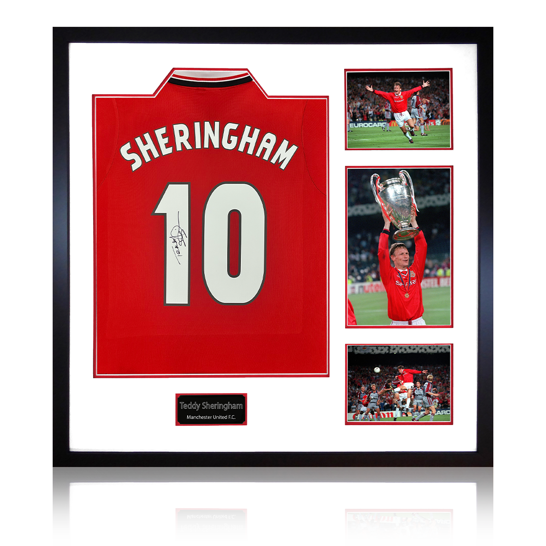 Teddy Sheringham Signed Manchester United Shirt Elite Frame