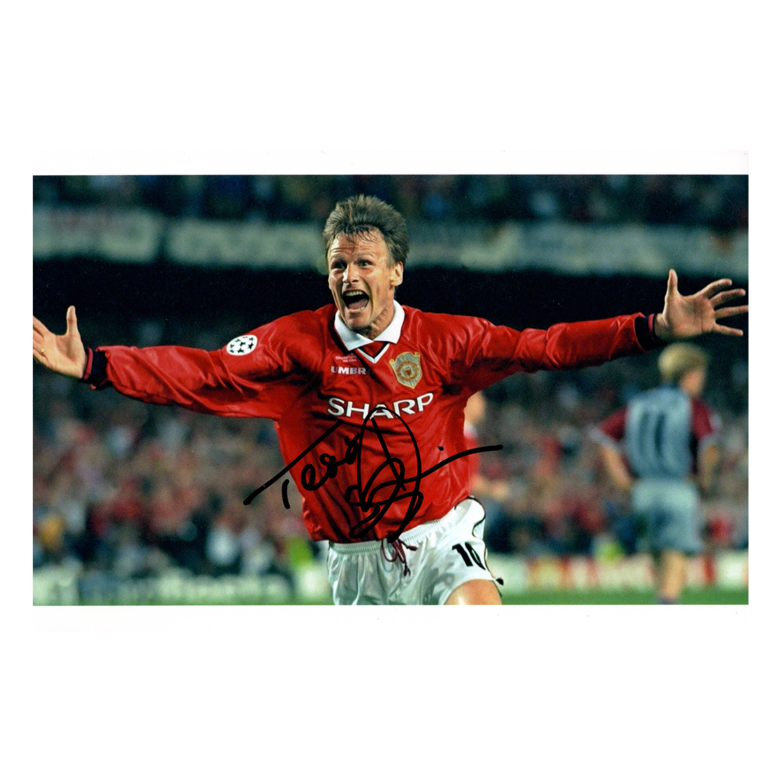Teddy Sheringham Signed 12x8 Image