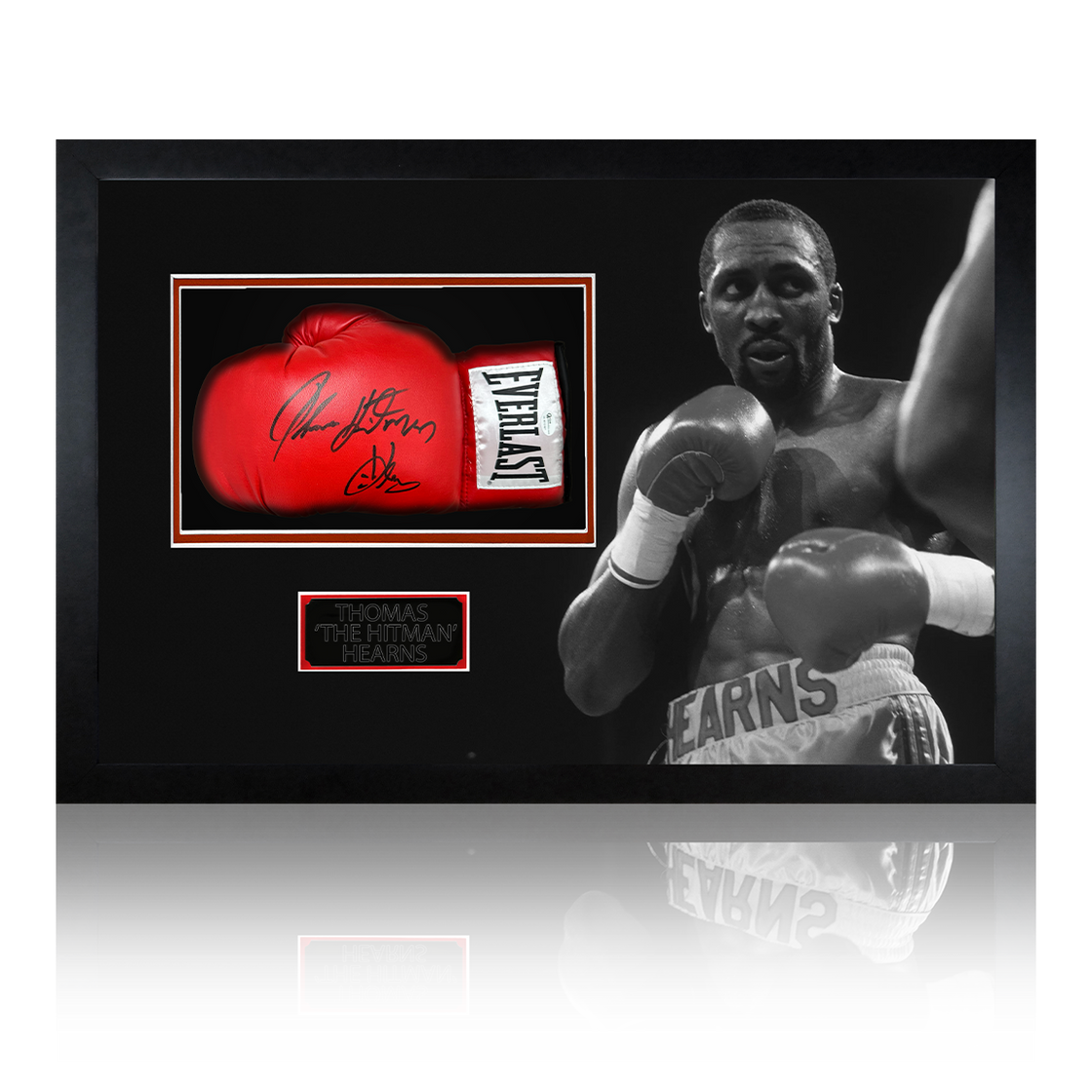 Thomas Hearns Signed Glove Iconic Frame