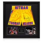 Thomas Hearns Signed Boxing Shorts Elite Frame (OA)