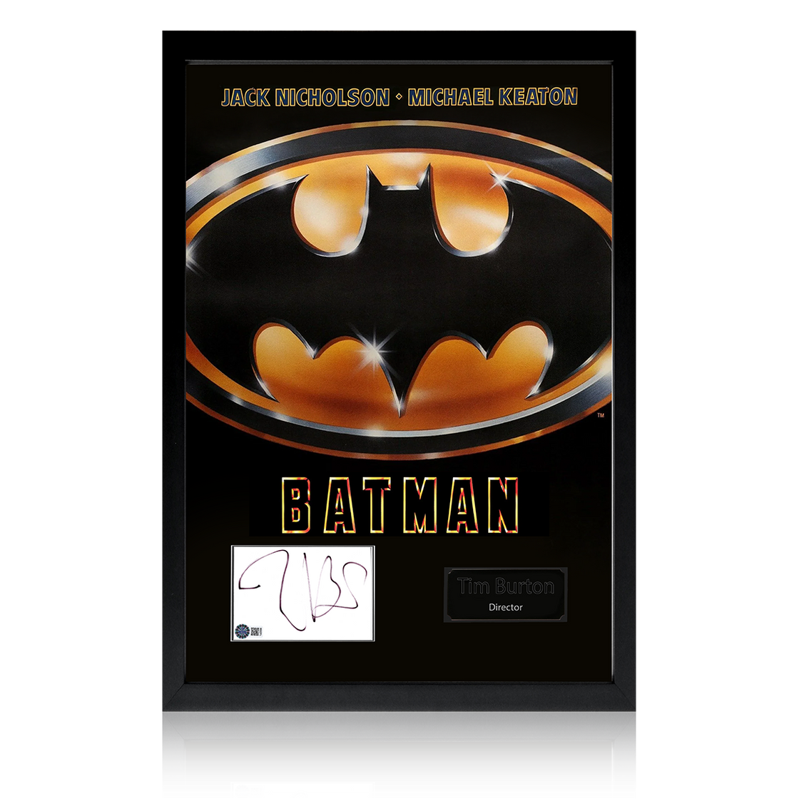 Tim Burton Signed Batman Index Card Iconic Frame (AFTAL Authentication)