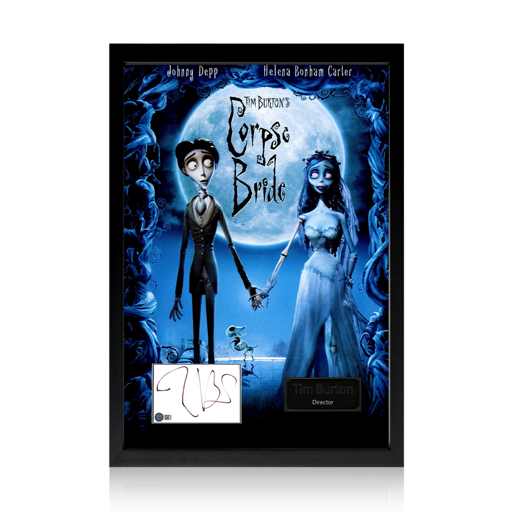 Tim Burton Signed Corpse Bride Index Card Iconic Frame (AFTAL Authentication)