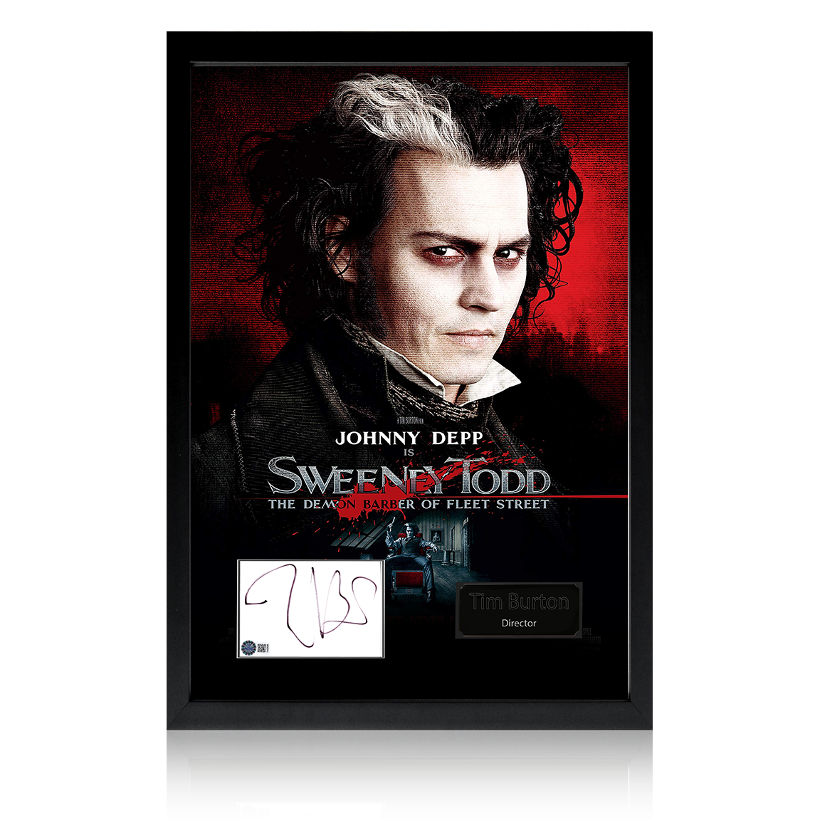 Tim Burton Signed Sweeney Todd: The Demon Barber of Fleet Street Index Card Iconic Frame (AFTAL Authentication)