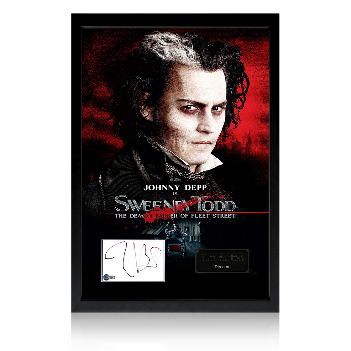 Tim Burton Signed Sweeney Todd: The Demon Barber of Fleet Street Index Card Iconic Frame (AFTAL Authentication)