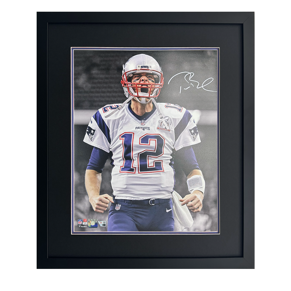 Tom Brady Signed New England Patriots Deluxe Mount Frame (Fanatics)