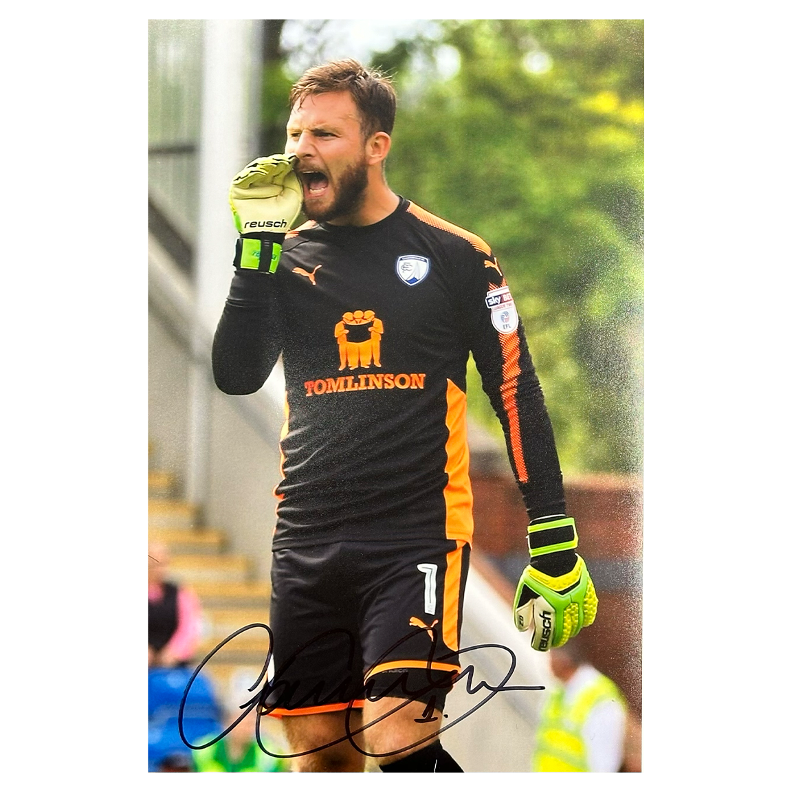 Tommy Lee Signed Chesterfield 12x8 Image