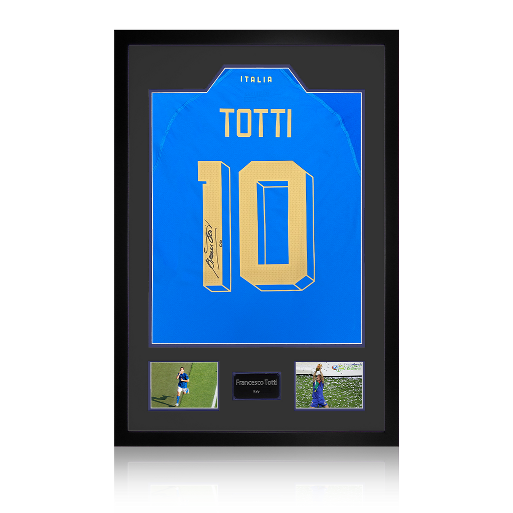 Francesco Totti Signed Italy Shirt Premium Frame