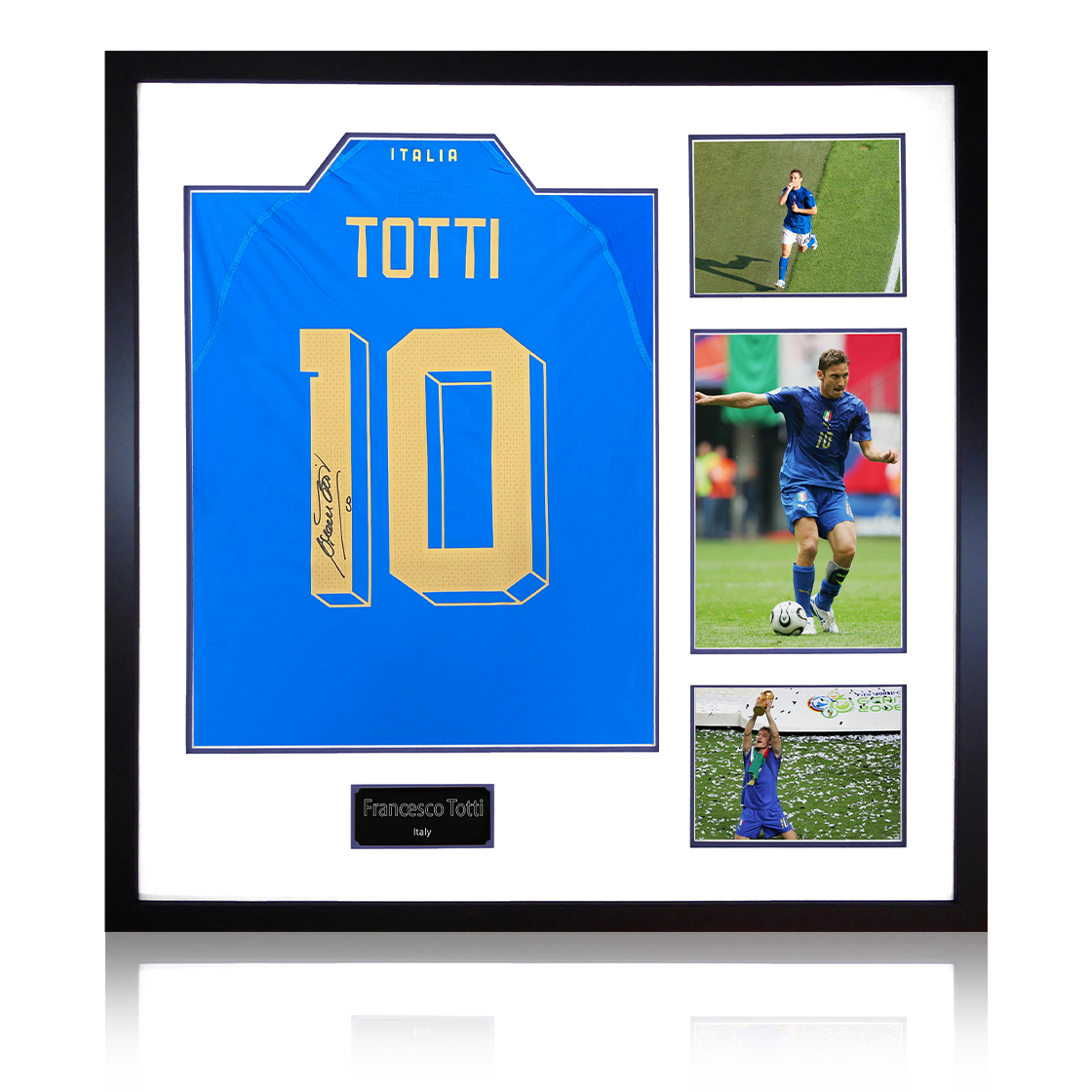 Francesco Totti Signed Italy Shirt Elite Frame