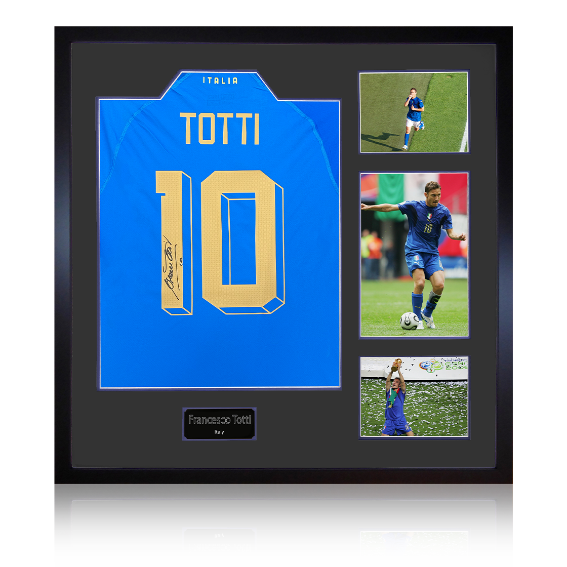 Francesco Totti Signed Italy Shirt Elite Frame