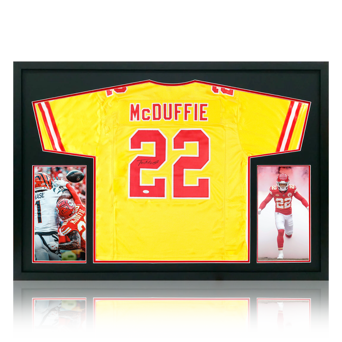Trent McDuffie Signed Kansas City Chiefs Jersey Display (JSA)