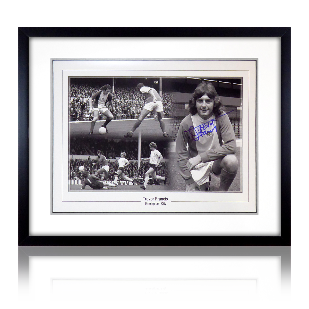 Trevor Francis Signed Birmingham City Montage Deluxe Mount Display