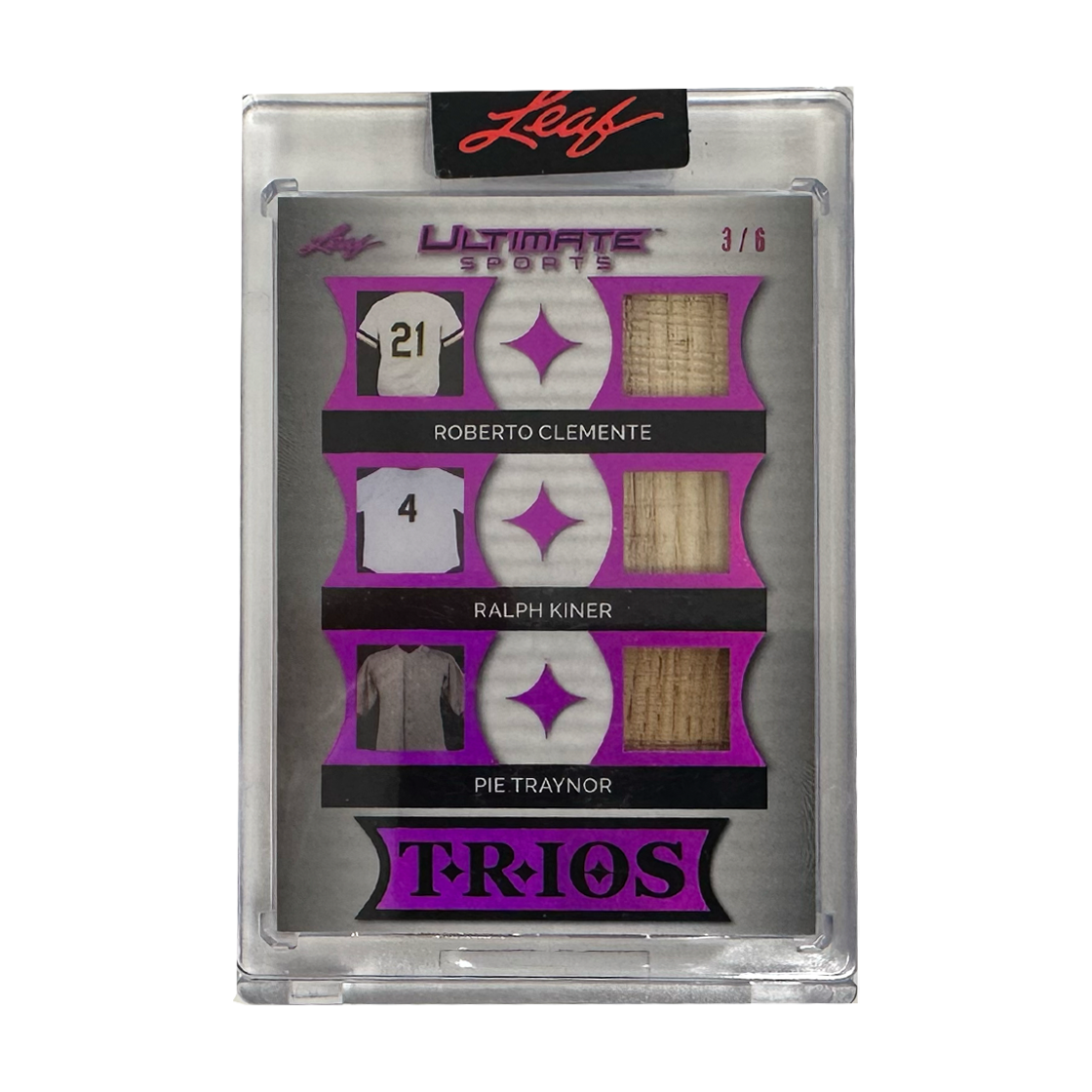 Leaf TRIOS Roberto Clemente, Ralph Kiner & Pie Traynor 3/6